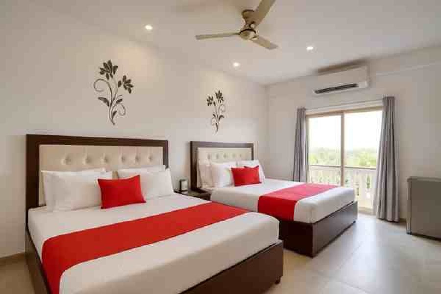 Max 10 Person 1 Deluxe + 1 Quadruple Room with Swimming Pool